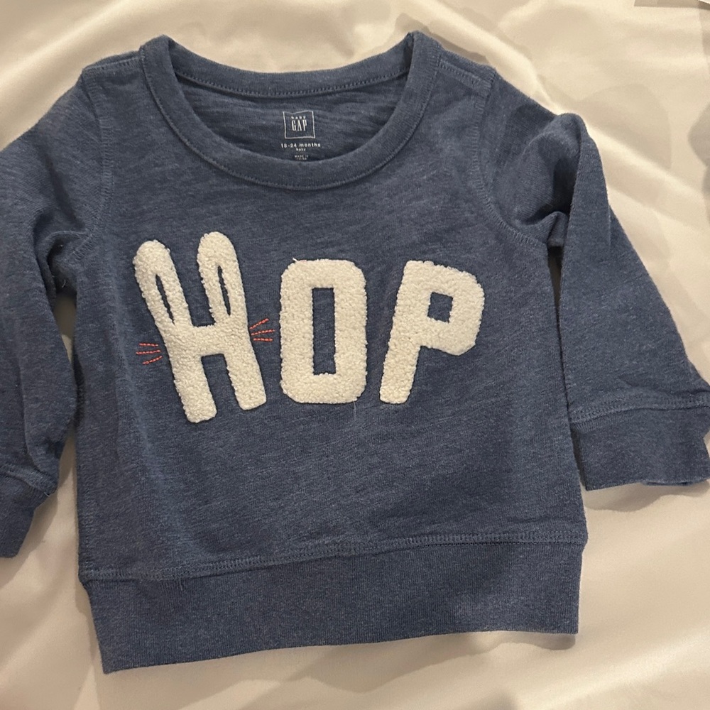 GAP Blue Sweatshirt with 'HOP' Design